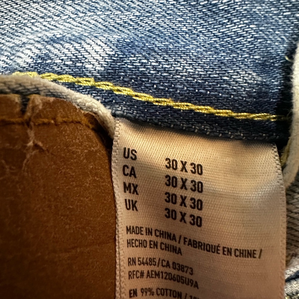 American Eagle Outfitters Ripped Light Blue Boyfriend Jeans - Picture 2 of 3